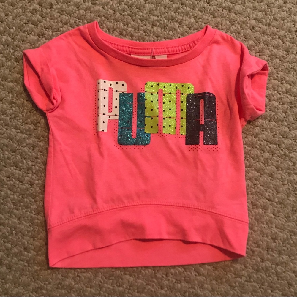 ♥️ 5/$20 Toddler Girl Pink Cropped Puma Top